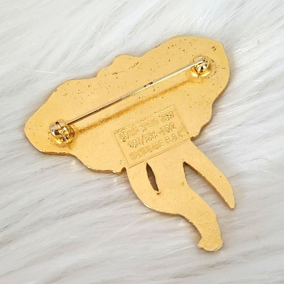 Vintage 1989 80s William Spear Enamel Champleve Handmade Elephant Brooch Pin 1.5 - Picture 8 of 10